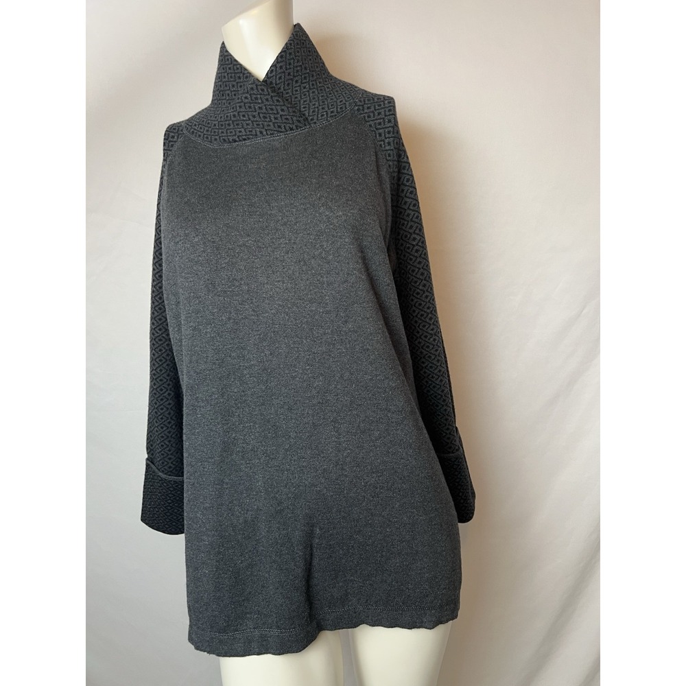 DAKINI Sweater Pullover Sweatshirt 1X 16 18 Plus Gray Sweater